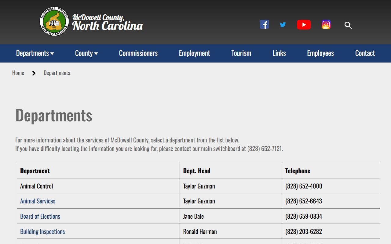McDowell County Clerk of Superior Court department directory