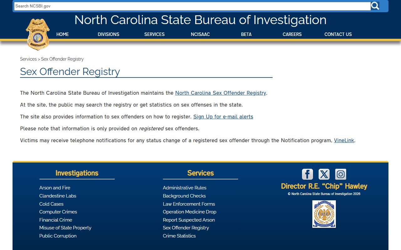 McDowell County criminal court records NCSBI registry program description