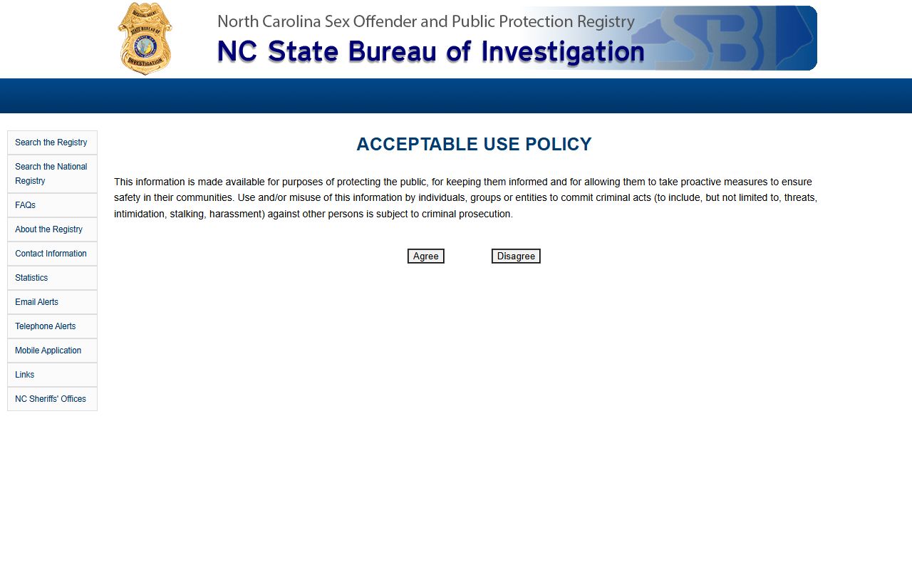 McDowell County criminal court records NCSBI sex offender registry search