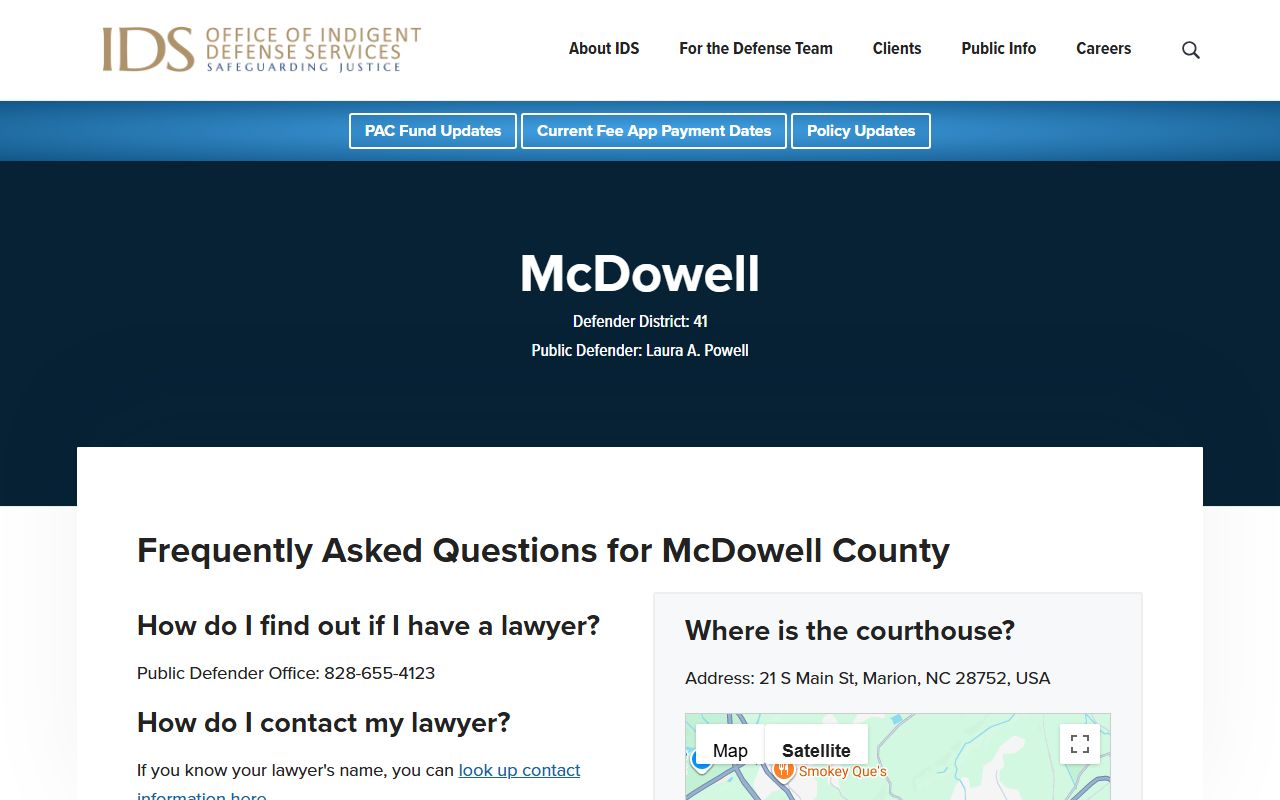 McDowell County trial court records Public Defender District 41