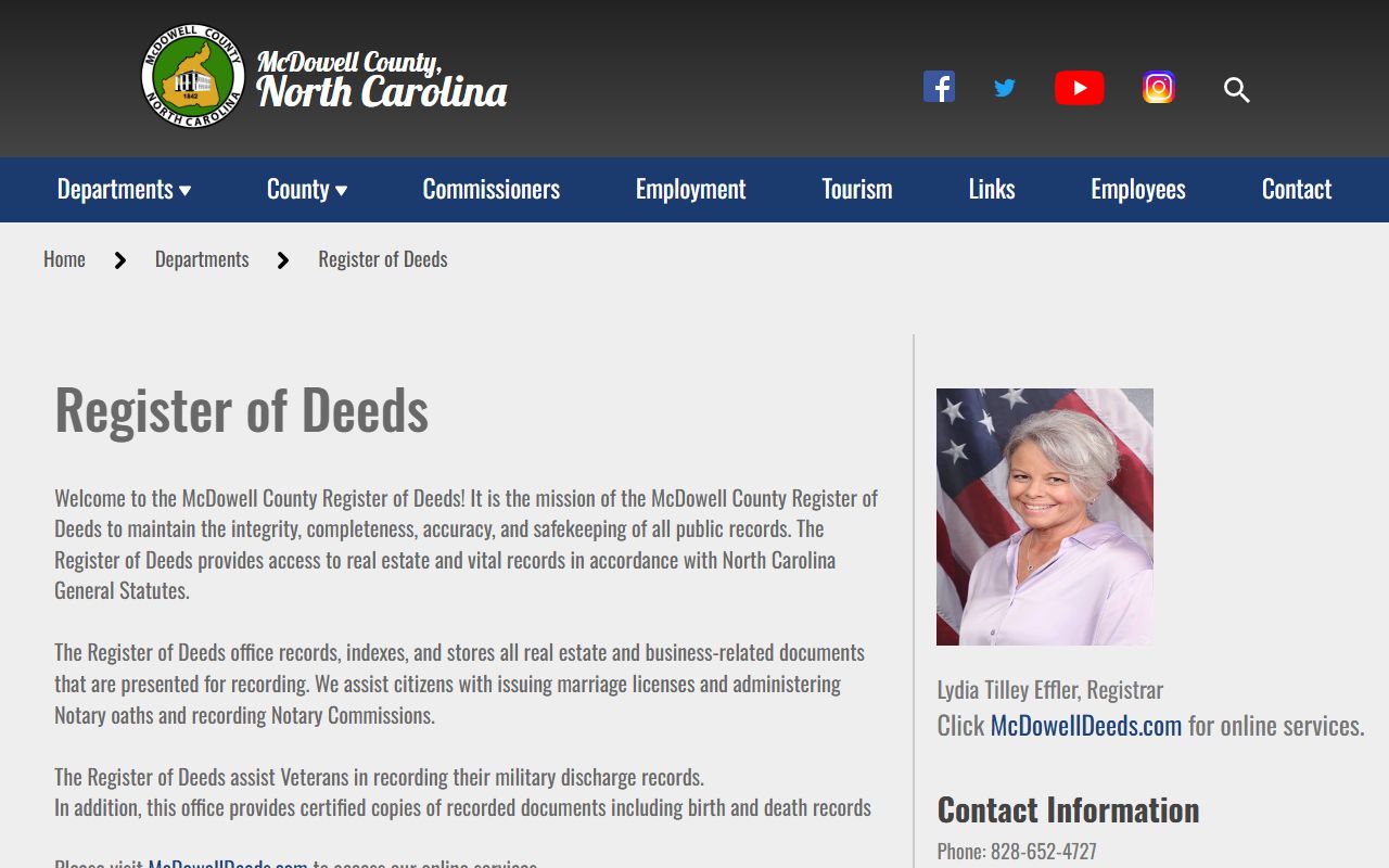 McDowell County marriage records Register of Deeds search