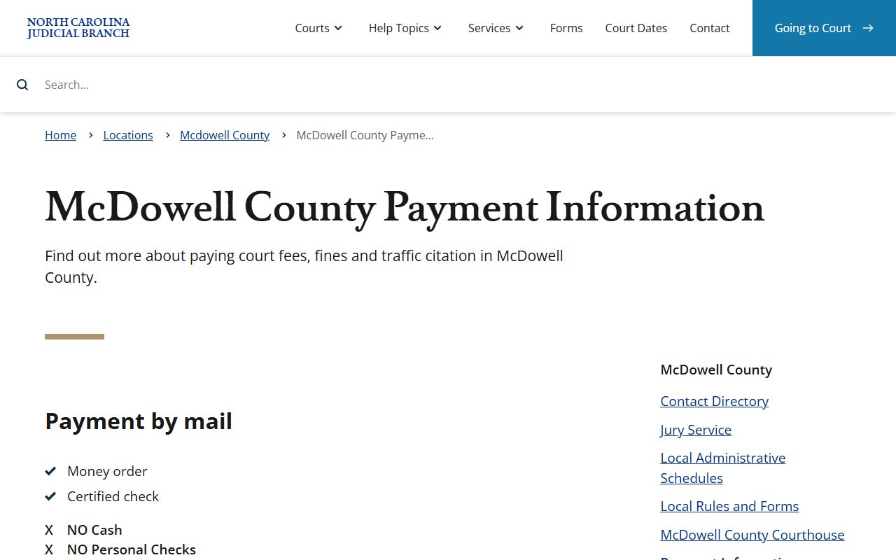 McDowell County court records payment information